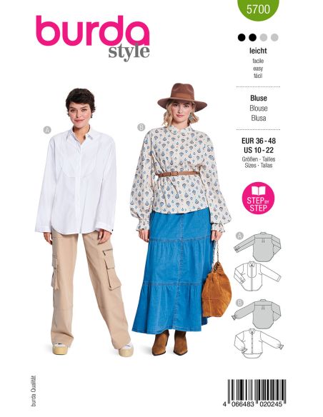 Molde de blusa - Burda 5700