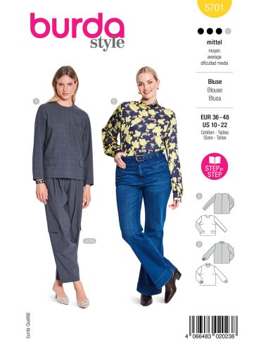 Molde de blusa - Burda 5701
