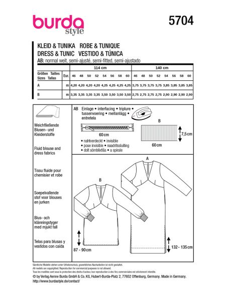 Molde de vestido - Burda 5704