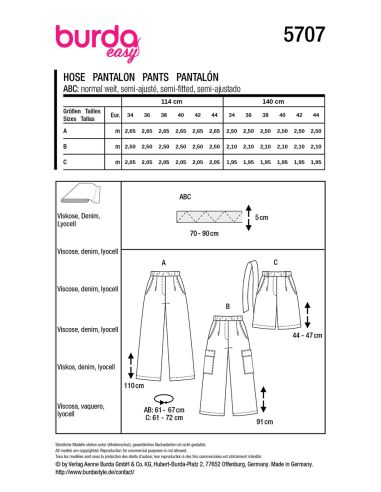 Molde de calça - Burda 5707