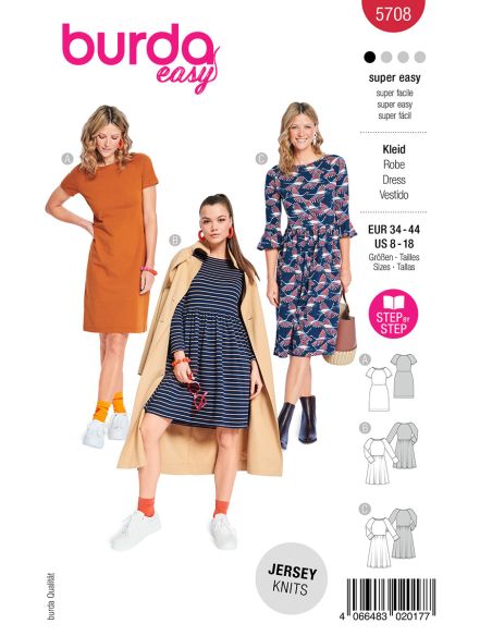 Molde de vestido - Burda 5708
