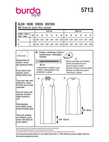Molde de vestido - Burda 5713