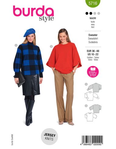 Molde de sweatshirt - Burda 5716