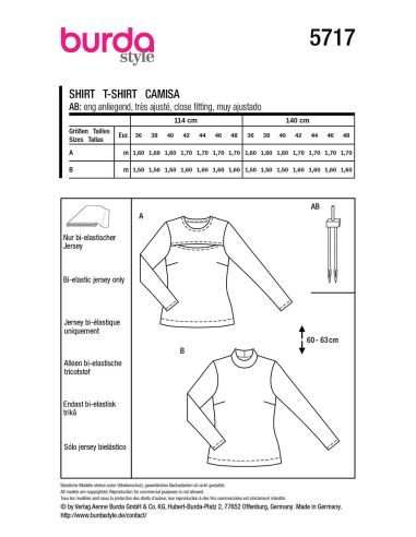 Molde de T-shirt - Burda 5717