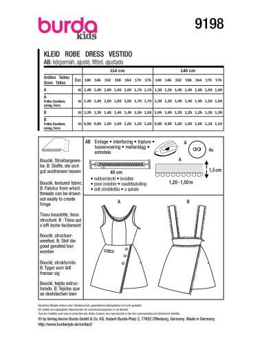 Molde de vestido - Burda 9198