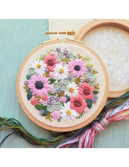 Kit de bordado - Amostra de Flores Silvestres