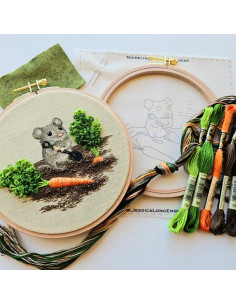 Kit de bordado - Rato de Jardim 2