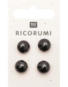 Cartão de 4 olhos 11 mm preto Ricorumi