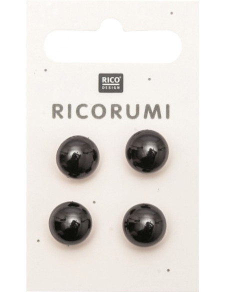 Cartão de 4 olhos 11 mm preto Ricorumi