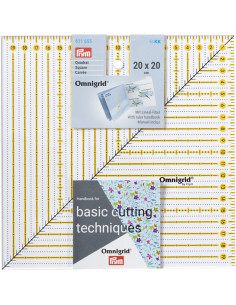 Régua de patchwork Omnigrid quadrada 20 x 20 cm