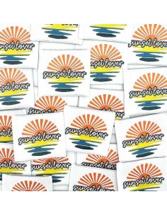 Conjunto de 5 etiquetas tecidas para costurar Sunset Lover