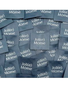 Conjunto de 5 etiquetas tecidas para costurar Joli Môme cinza