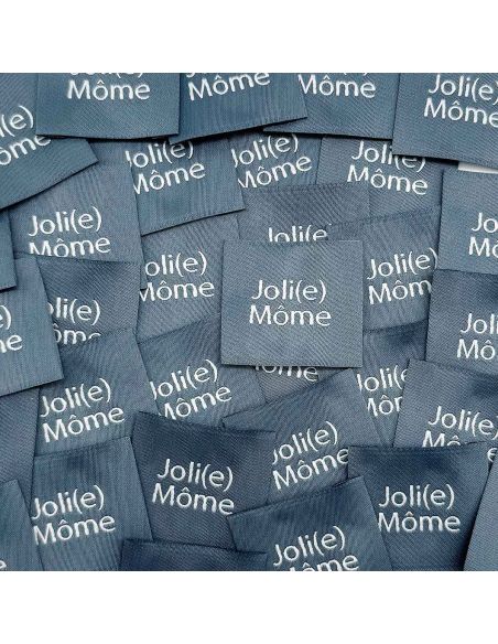 Conjunto de 5 etiquetas tecidas para costurar Joli Môme cinza