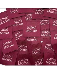 Conjunto de 5 etiquetas tecidas para costurar Joli Môme bordô