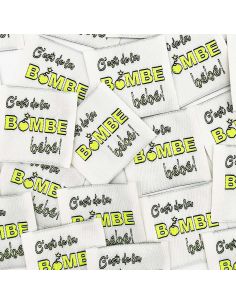 Conjunto de 5 etiquetas tecidas para costurar É uma bomba Bebê!
