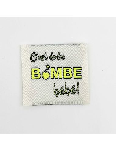 Conjunto de 5 etiquetas tecidas para costurar É uma bomba Bebê!