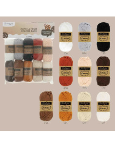 Pacote de 10 novelos Scheepjes Catona Colour Pack - Cookies 2