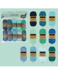 Pacote de 10 novelos Scheepjes Catona Colour Pack - Blueberry Fizz 2