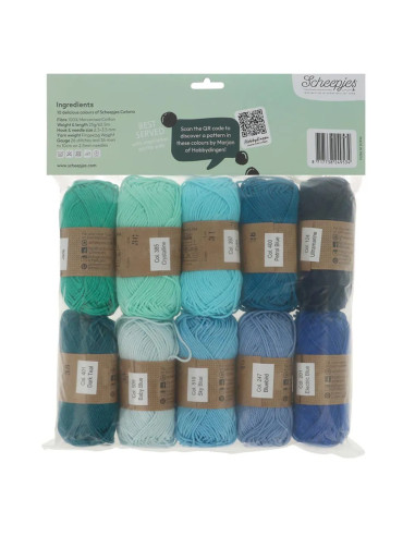 Pacote de 10 novelos Scheepjes Catona Colour Pack - Blueberry Fizz