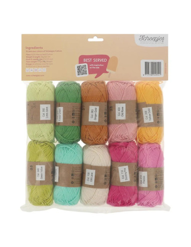 Pacote de 10 novelos Scheepjes Catona Colour Pack - Creamsicle