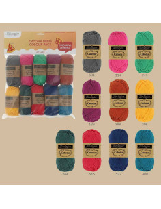 Pacote de 10 novelos Scheepjes Catona Colour Pack - Pizza pie 2