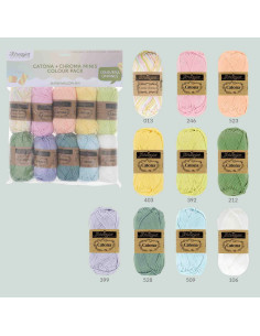 Pacote de 10 novelos Scheepjes Catona Colour Pack - Mistura Marshmallow 2