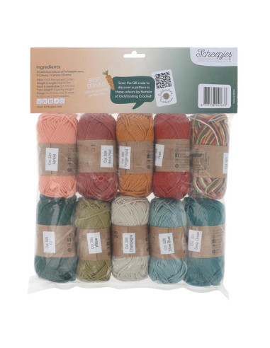Pacote de 10 novelos Scheepjes Catona Colour Pack - Harvest tart
