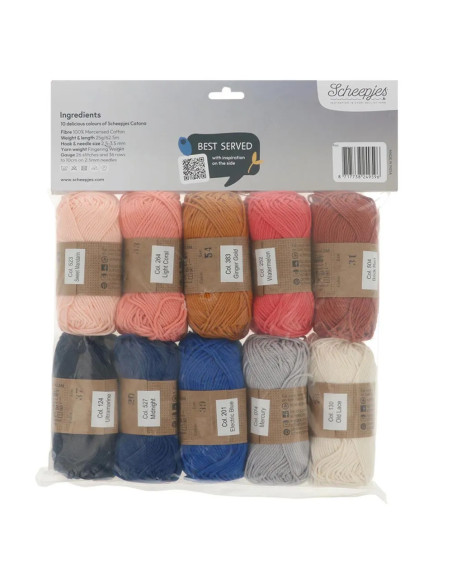 Pacote de 10 novelos Scheepjes Catona Colour Pack - Antipasti