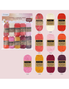 Pacote de 10 novelos Scheepjes Catona Colour Pack - Summer sherbet 2