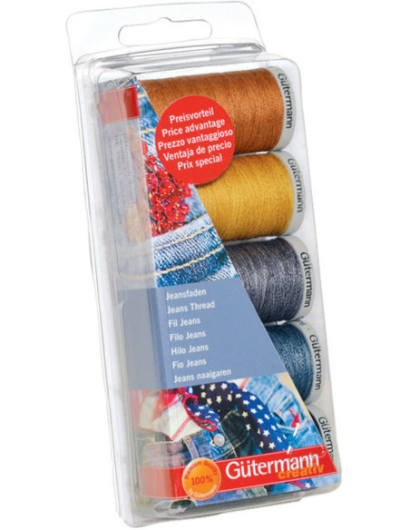 Conjunto de 5 linhas de costura especial para jeans Gütermann