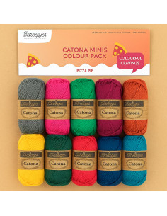 Pacote de 10 novelos Scheepjes Catona Colour Pack - Pizza pie