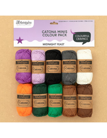 Pacote de 10 novelos Scheepjes Catona Colour Pack - Midnight feast