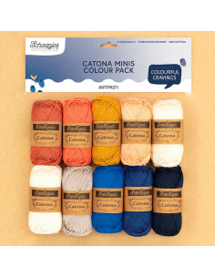 Pacote de 10 novelos Scheepjes Catona Colour Pack - Antipasti