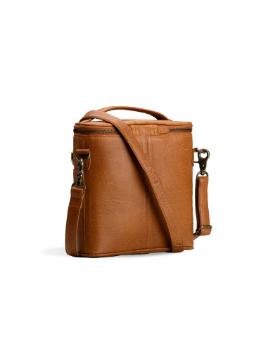 Sac de rangement en cuir pour le tricot Muud Grace - Whisky