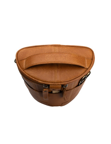 Sac de rangement en cuir pour le tricot Muud Grace - Whisky