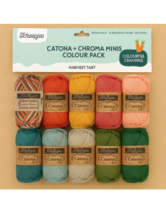 Pacote de 10 novelos Scheepjes Catona Colour Pack - Harvest tart
