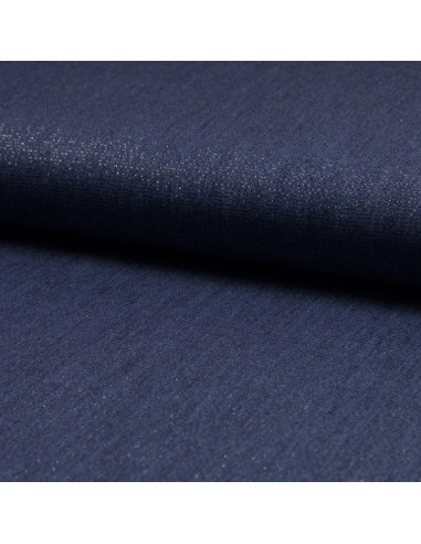 Tecido chambray lurex - Azul