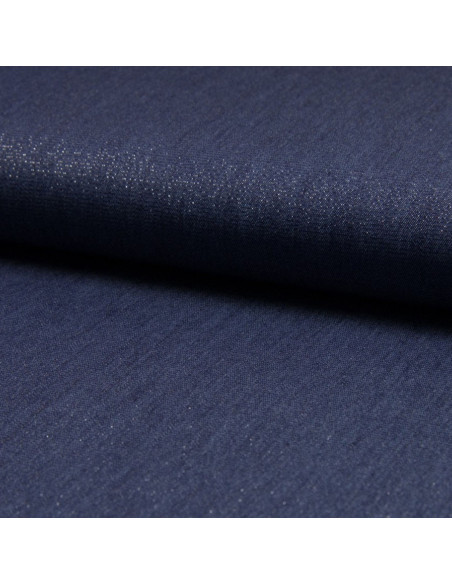 Tecido chambray lurex - Azul