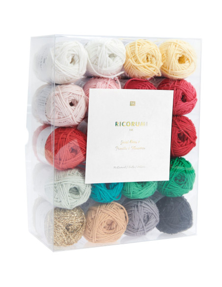 Caixa com 20 novelos de algodão Ricorumi - Just Bees + Fruits + Flowers