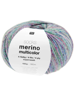 Lã para meias Socks Merino multicolor 4 fios Rico Design