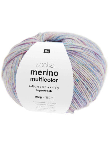 Lã para meias Socks Merino multicolor 4 fios Rico Design