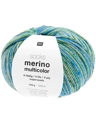 Lã para meias Socks Merino multicolor 4 fios Rico Design