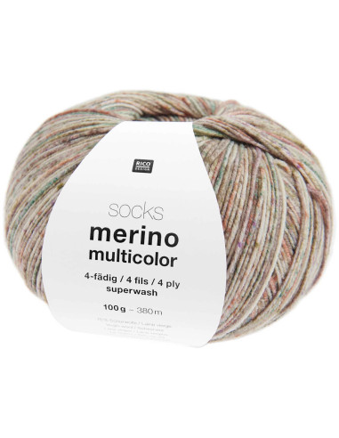 Lã para meias Socks Merino multicolor 4 fios Rico Design