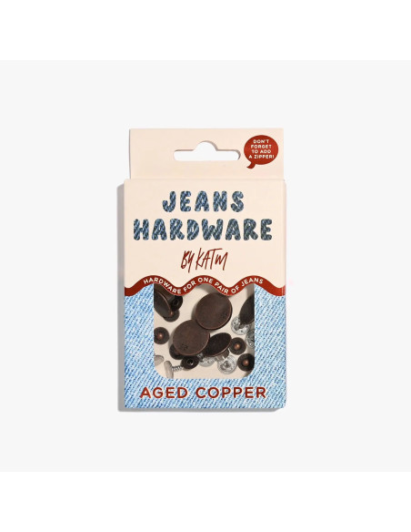 Conjunto de botões de jeans e rebites - Cobre