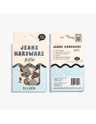 Kit de botões jeans e rebites - Prata
