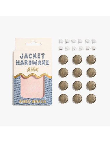Kit de botões jeans para casacos - Latão