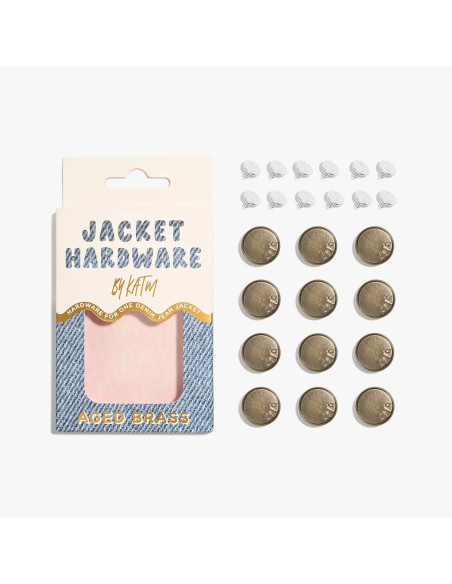 Kit de botões jeans para casacos - Latão