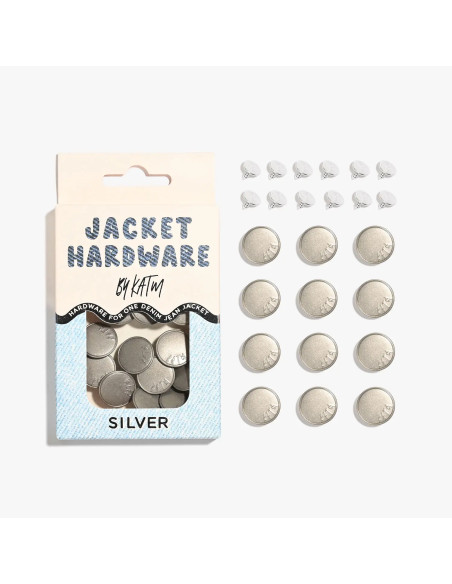 Kit de botões jeans para jaquetas - Prata