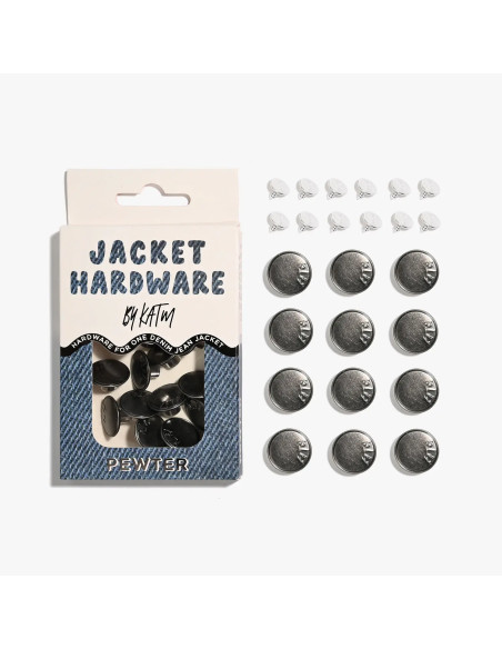 Kit de botões jeans para jaquetas - Estanho