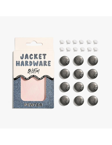 Kit de botões jeans para jaquetas - Estanho